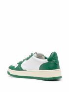 Autry White And Green Leather Sneakers With Logo Autry White And Green Leather Sneakers With Logo - Green