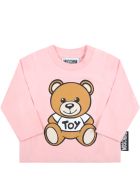 Moschino Pink T-shirt For Baby Girl With Teddy Bear Moschino Pink T-shirt For Baby Girl With Teddy Bear - Pink