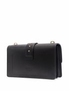 Pinko Black Leather Crossbody Bag With Chain Detail And Logo Pinko Black Leather Crossbody Bag With Chain Detail And Logo - Black