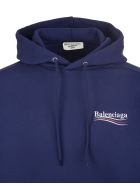 Unisex Blue "political Campaign" Oversize Hoodie Balenciaga Unisex Blue "political Campaign" Oversize Hoodie - Pacific blue/white