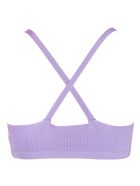 Purple Ribbed Knit Logo-hem Bra MSGM Purple Ribbed Knit Logo-hem Bra - Viola