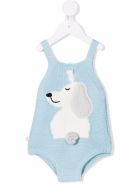 Stella McCartney Kids Light Blue Wool And Cotton Jumpsuit With Decoration Stella McCartney Kids Light Blue Wool And Cotton Jumpsuit With Decoration - Light blue