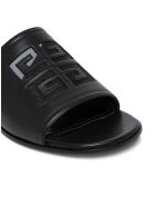 Givenchy 4g Slide Sandals In Black Leather With Logo Givenchy 4g Slide Sandals In Black Leather With Logo - Black
