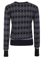 Chloé All-over Logo Ribbed Sweater Chloé All-over Logo Ribbed Sweater - Navy