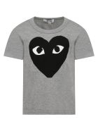 Comme des Garçons Play Grey T-shirt For Kids With Logo Comme des Garçons Play Grey T-shirt For Kids With Logo - Grey