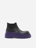 Bottega Veneta Tire Leather Ankle Boots Bottega Veneta Tire Leather Ankle Boots - Black