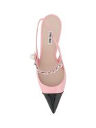 Chain Pearl Slingback Pumps Miu Miu Chain Pearl Slingback Pumps - Rosa