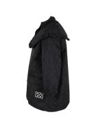 Douuod Black Jacket For Girl With Rouche And White Logo Douuod Black Jacket For Girl With Rouche And White Logo - Black