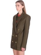Balmain Outerwear In Green Wool Balmain Outerwear In Green Wool - green