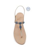 Villa Orlandi Jewel Thong Sandals Dea Sandals Villa Orlandi Jewel Thong Sandals - gold, blue