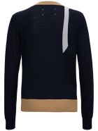 Maison Margiela Wool And Cotton Cardigan With Contrasting Profiles Maison Margiela Wool And Cotton Cardigan With Contrasting Profiles - Black
