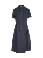 Antonelli Chemisier Dress W/flounce On Bottom (nb Prezzo) Antonelli Chemisier Dress W/flounce On Bottom (nb Prezzo) - Blue