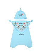 Burberry Light Blue Set For Babygirl With Roses Burberry Light Blue Set For Babygirl With Roses - Light Blue