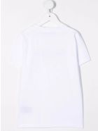 Kids White T-shirt With Black Velvet Logo Balmain Kids White T-shirt With Black Velvet Logo
