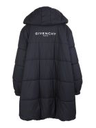 Woman Black Flared Down Jacket With Givenchy Logo Givenchy Woman Black Flared Down Jacket With Givenchy Logo