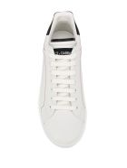 Dolce & Gabbana White And Black Portofino Leather Sneakers Dolce & Gabbana White And Black Portofino Leather Sneakers - White