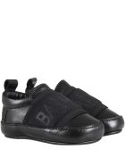 Balmain Black Sneakers For Babykids With White Logo Balmain Black Sneakers For Babykids With White Logo - Black