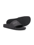 Unisex Kid Black Slippers With Logo Balmain Unisex Kid Black Slippers With Logo