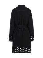 Alaia Maille Chevron Ajouree - Manteau Long Alaia Maille Chevron Ajouree - Manteau Long - Noir