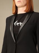 Armani Exchange Blazer Armani Exchange Single-breasted Jacket With Synthetic Leather Collar Armani Collezioni Armani Exchange Blazer Armani Exchange Single-breasted Jacket With Synthetic Leather Collar - Black