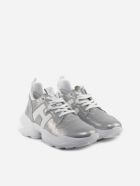 Hogan Interaction Sneakers In Leather With Pearly Finish Hogan Interaction Sneakers In Leather With Pearly Finish - Argento e Bianco