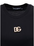 Dolce & Gabbana Black Cotton Cropt-shirt With Logo Dolce & Gabbana Black Cotton Cropt-shirt With Logo - Black