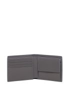 Balenciaga Bifold Grey Leather Wallet With Allover Logo Balenciaga Bifold Grey Leather Wallet With Allover Logo - Grey