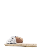 Woman Flat Sandals With Knot - Bandana - White And Navy Blue Manebi Woman Flat Sandals With Knot - Bandana - White And Navy Blue - Navy & white bandana