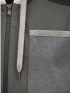 Brunello Cucinelli Paneled Topwear In Light Stretch Cotton Fleece With Hood And 'shiny Patch Pocket'. Brunello Cucinelli Paneled Topwear In Light Stretch Cotton Fleece With Hood And 'shiny Patch Pocket'. - Grey