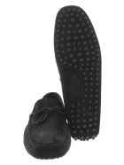 Tod's Suede Moccasin With Grommets Tod's Suede Moccasin With Grommets - Black
