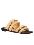 Christian Louboutin Blach Raffia Marivodou Flat Christian Louboutin Blach Raffia Marivodou Flat - BLACK