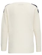 Mauro Grifoni Bicolor Wool V-neck Sweater Mauro Grifoni Bicolor Wool V-neck Sweater - White