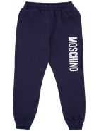 Moschino Blue Cotton Jogger With Logo Print Moschino Blue Cotton Jogger With Logo Print - Blu