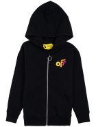 Off-White Black Jersey Hoodie With Logo Print Off-White Black Jersey Hoodie With Logo Print - Black