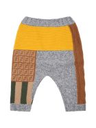 Fendi Multicolor Leggings For Baby Boy With Double Ff Fendi Multicolor Leggings For Baby Boy With Double Ff - Multicolor