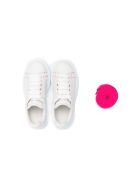 Kid White Oversize Sneakers With Multicolor Eyelets Alexander McQueen Kid White Oversize Sneakers With Multicolor Eyelets