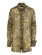 Yellow And Black Animalier Silk Georgette Shirt With Zip Givenchy Yellow And Black Animalier Silk Georgette Shirt With Zip - Black/yellow