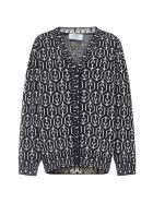 Cardigan Prada Cardigan - Blue and WHITE