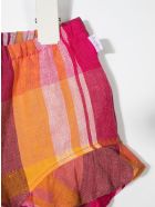 Pure Linen Checked Shorts With Ruffles Il Gufo Pure Linen Checked Shorts With Ruffles