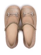 Gucci Glitter Flat Shoes With Horsebit Detail Gucci Glitter Flat Shoes With Horsebit Detail - Metallic