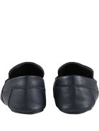 Fendi Blue Moccasins For Babykids With Logo Fendi Blue Moccasins For Babykids With Logo - Blue