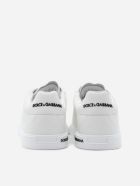 Dolce & Gabbana Portofino Sneakers In Leather With Contrasting Logo Dolce & Gabbana Portofino Sneakers In Leather With Contrasting Logo - White