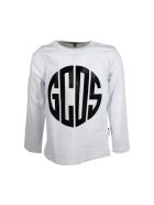 GCDS Long-sleeved Round-neck Cotton T-shirt With Logo Print GCDS Long-sleeved Round-neck Cotton T-shirt With Logo Print - White