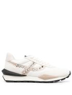 Ash Leather And Fabric Sneakers With Studs Detail Ash Leather And Fabric Sneakers With Studs Detail - White