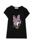 Monnalisa Black T-shirt Monnalisa Black T-shirt - Nero