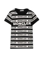 Moncler Black And White T-shirt With Logo Bands Moncler Black And White T-shirt With Logo Bands - Nero.