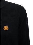 Kenzo Black Wool Sweater With Tiger Patch Kenzo Black Wool Sweater With Tiger Patch - Black