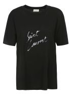 Over Signature T-shirt Saint Laurent Over Signature T-shirt - Black/Natural