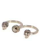 Alexander McQueen Gold-tone Steel Skull Double Ring Alexander McQueen Gold-tone Steel Skull Double Ring - Oro