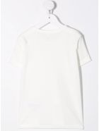 Stella McCartney Kids Cotton T-shirt With Floral Logo Print Stella McCartney Kids Cotton T-shirt With Floral Logo Print - White